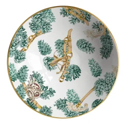 The Big White large porcelain Bowl with pine cones and straps