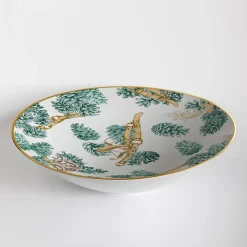 The Big White large porcelain Bowl with pine cones and straps