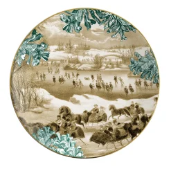 The Big White Set 2 porcelain Bread Plates with winter scene #4