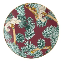 The Big White Set of 2 porcelain Dessert Plates with pine cones #3