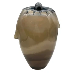 The Eye Dark Amber Vase by Toso Cristiano