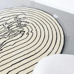 The Floor Is Lava - Lava Line Black-and-White Rug by PLACéE