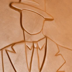 The Gentlemen Brown Leather Decorative Panel