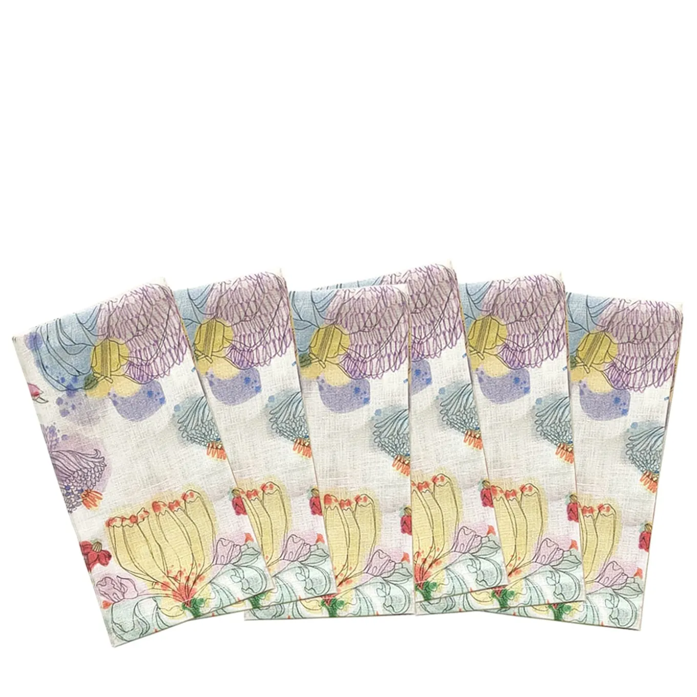 The Grandma's Garden Set of 6 Polychrome Napkins