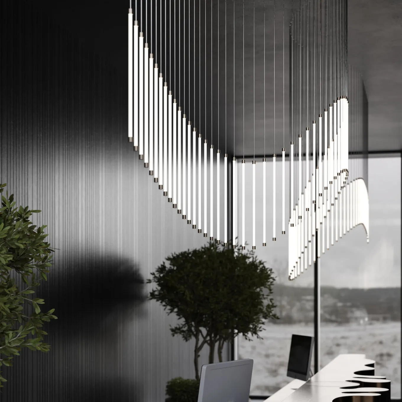 The Line 15 Glass Chandelier