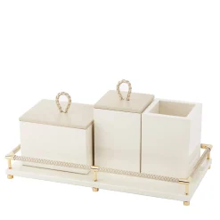 Thea Rectangular Low Ivory Lacquer Trinket Box