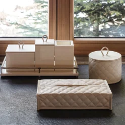 Thea Rectangular Tall Ivory Lacquer Trinket Box