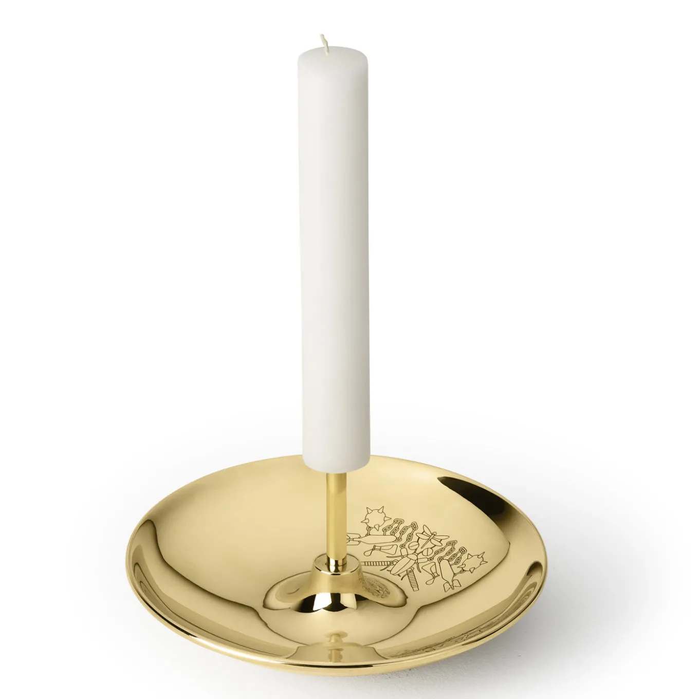 There Candle Holder Gold in Polished Brass By Studio Job
