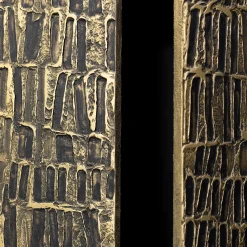 Three-Door Textured Gold Cabinet