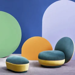 Tiamo Polychrome Fabric Armchair by Giuseppe Dicecca #1