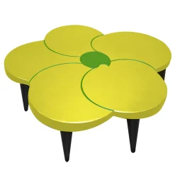 Tiaré Lacquer Flower-Shaped Wooden Coffee Table by C. Rampazzi