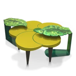 Tiaré Lacquer Flower-Shaped Wooden Coffee Table by C. Rampazzi
