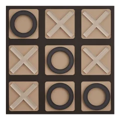Tic Tac Toe Chocolate and Cappuccino Leather Game