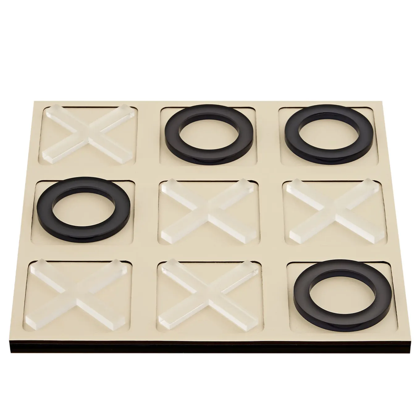 Tic Tac Toe Panna Cotta Leather Game