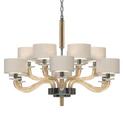 Tiepolo 12 Lights Fumè Glass Chandelier