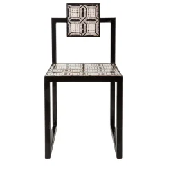 Tiles Outdoor Square Iron Chair