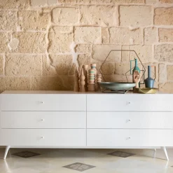 Tiles White 6-Drawer Dresser
