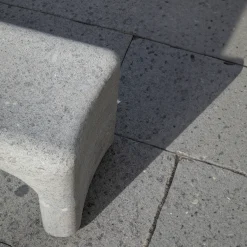 Tinia gray peperino stone outdoor bench