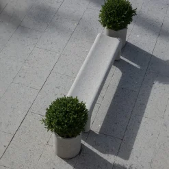 Tinia gray peperino stone outdoor bench