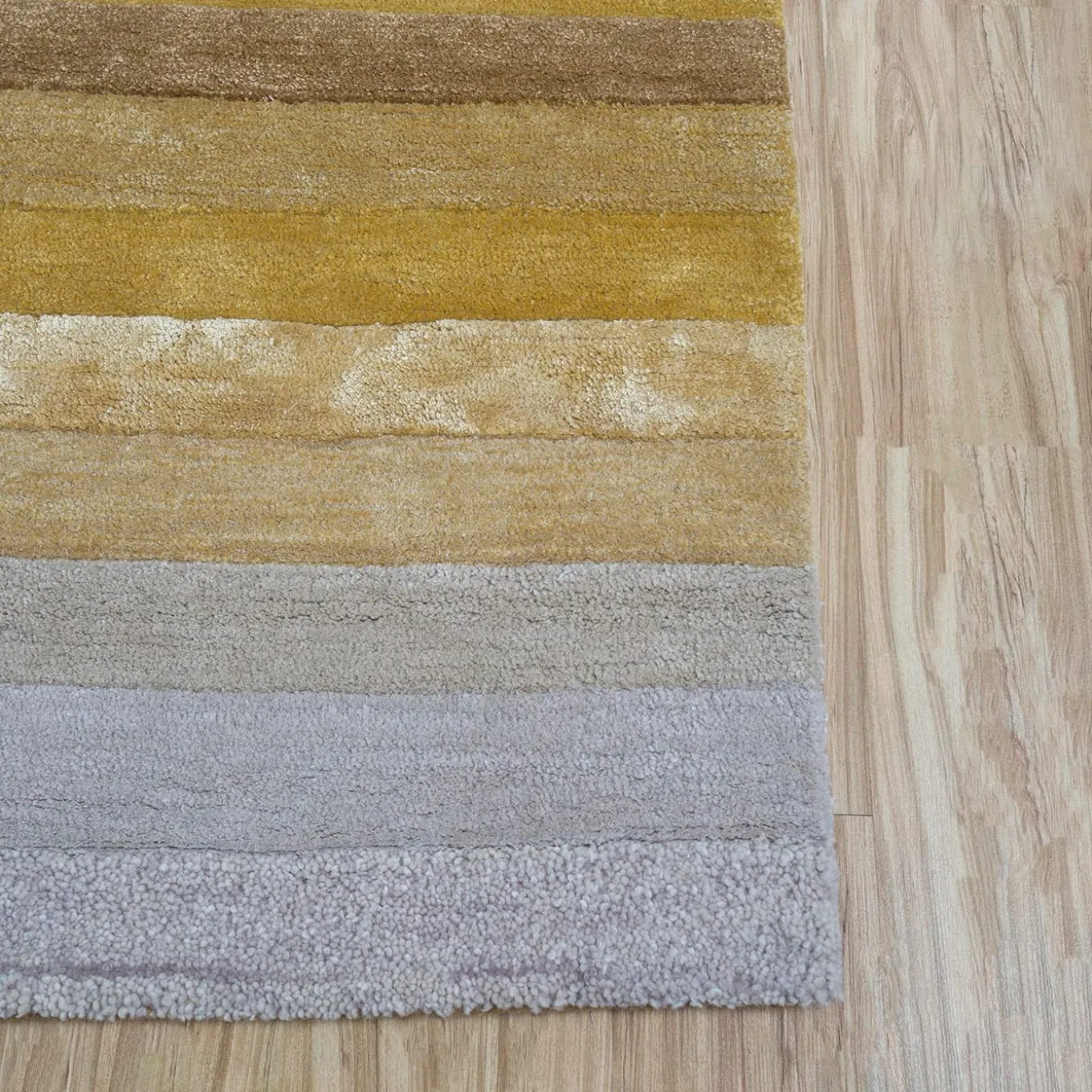 Tinted Tango Dark Amber Gold & White Hand Tufted Rug