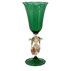 Tipetto Green & Golden Stemmed Glass #2