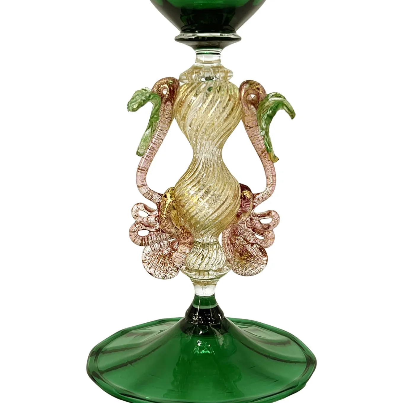 Tipetto Green & Golden Stemmed Glass #2