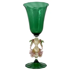 Tipetto Green & Golden Stemmed Glass #2