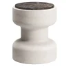 Tivoli Stool in travertine and marble by Ivan Colominas