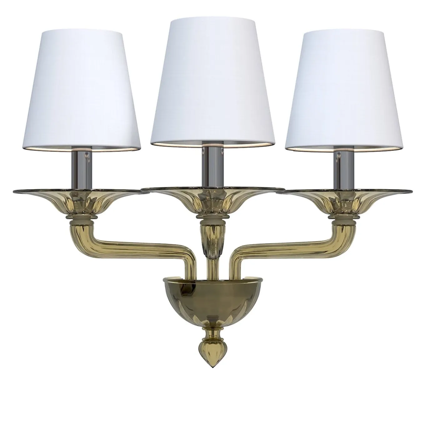 Tiziano 3-light Fumè Murano Glass Wall Sconce