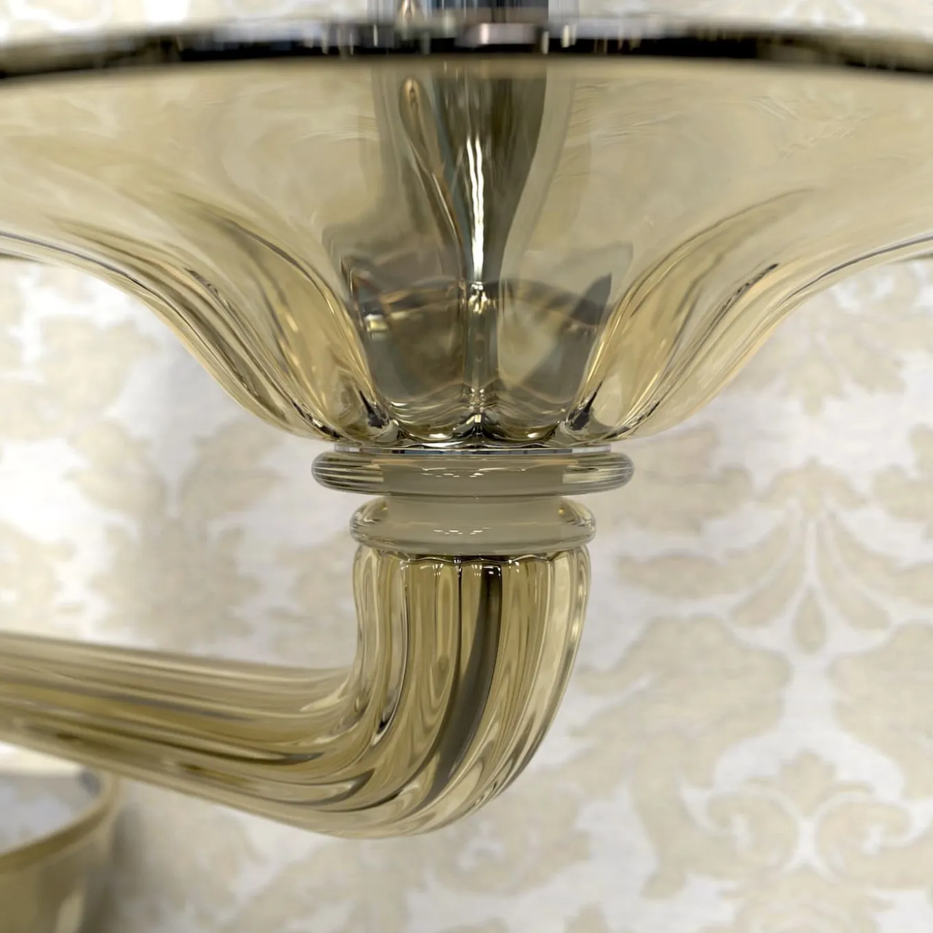 Tiziano 3-light Fumè Murano Glass Wall Sconce