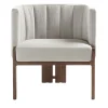 Tofane White & Walnut Armchair
