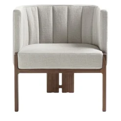 Tofane White & Walnut Armchair