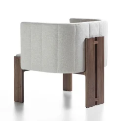 Tofane White & Walnut Armchair