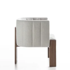 Tofane White & Walnut Armchair