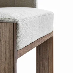 Tofane White & Walnut Armchair