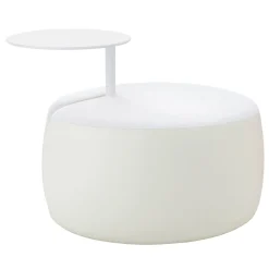 TOMMY white small pouf WITH table by Basaglia + Rota Nodari