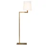 Tonda Angled Bronzed Floor Lamp with White Cotton Shade