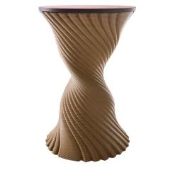Tork Beige Twisted Stool and Mini Side Table