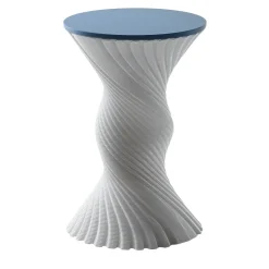 Tork White Twisted Stool and Mini Side Table
