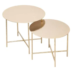 Tornielli Glossy Gold Finish Nesting Tables