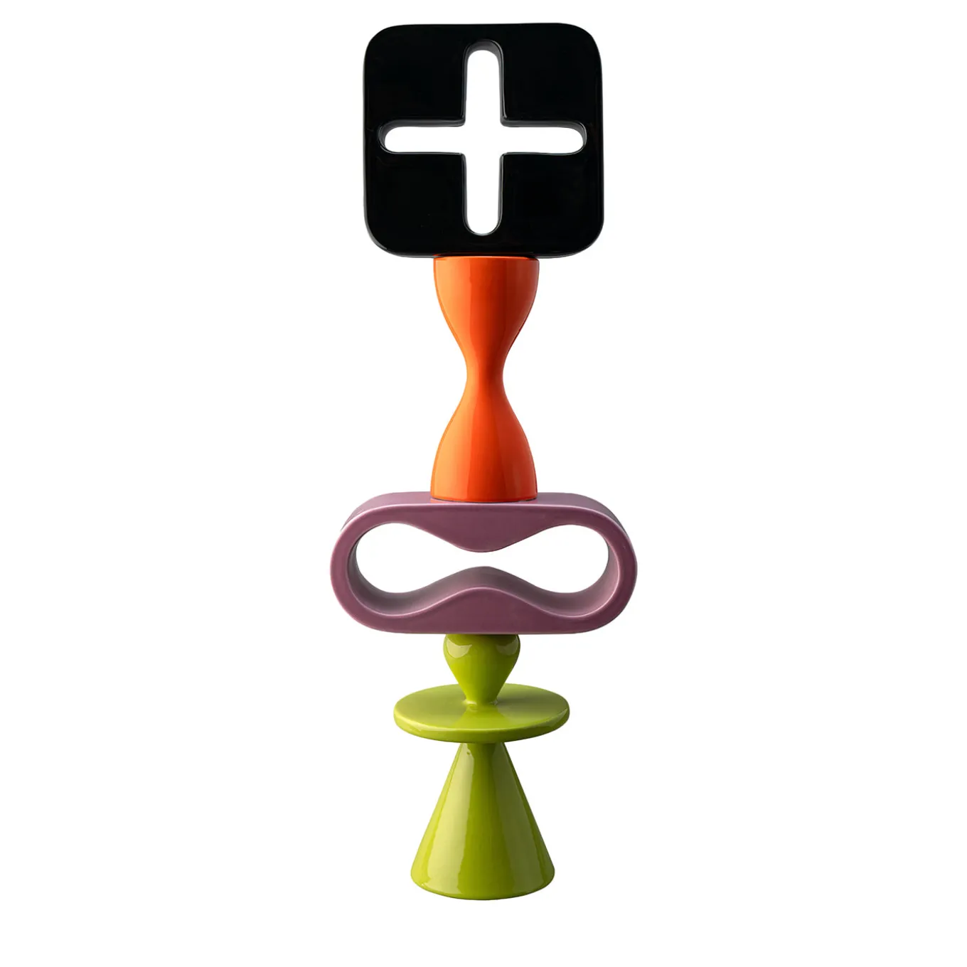Totem Black Orange Purple and Green Decorative Sculpture by Karim Rashid