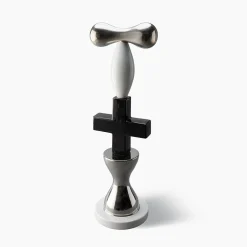 Totem Black White and Platinum Decorative Sculpture by Karim Rashid