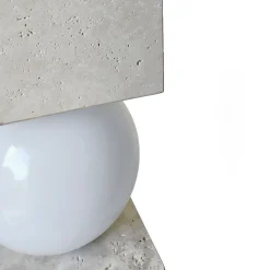 Totem Travertine Marble Floor Lamp