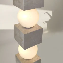 Totem Travertine Marble Floor Lamp