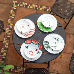 Totuccio Street Vendor of Peppers Set of 3 Plates