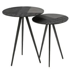Touch black cast bronze nesting table
