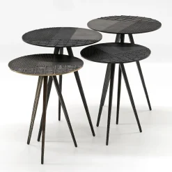Touch black cast bronze nesting table