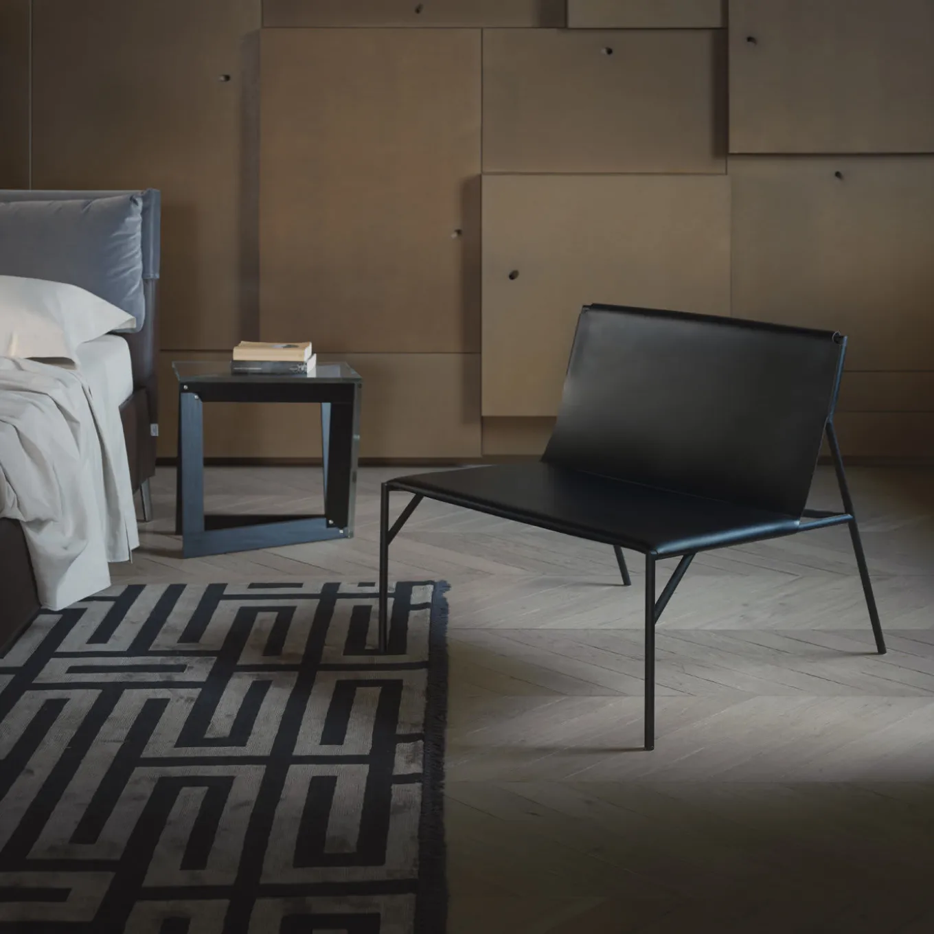 Tout Le Jour Black Lounge Chair by Marc Thorpe