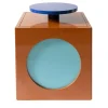Toy Boy Glossy Brown and Blue Cube Side Table