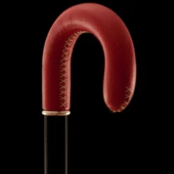 Traditional Red and White Handle Walking Stick